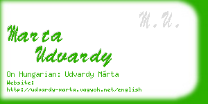 marta udvardy business card